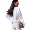 Women's Plus Size Autumn Cardigan - Loose, Long Sleeve, Turn-Down Collar Shirt for European and American Styles.