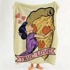 Food H Hamburger P Pizza Throw Flannel Throw Blanket Suitable for Sofa Living Room Bedroom