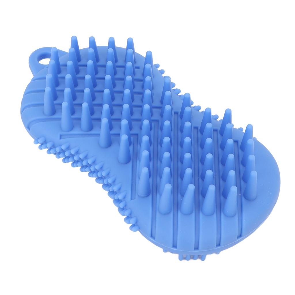 Silicone Bath Brush Men Women Soft Double Sided Exfoliating Massage Shampoo Body Scrubber Brush Blue