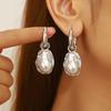 New Baroque Style Imitation Pearls Earrings Alloy Irregular Shape Drop Dangle Earrings Gold Plated Pearls Ear Jewelry for Women