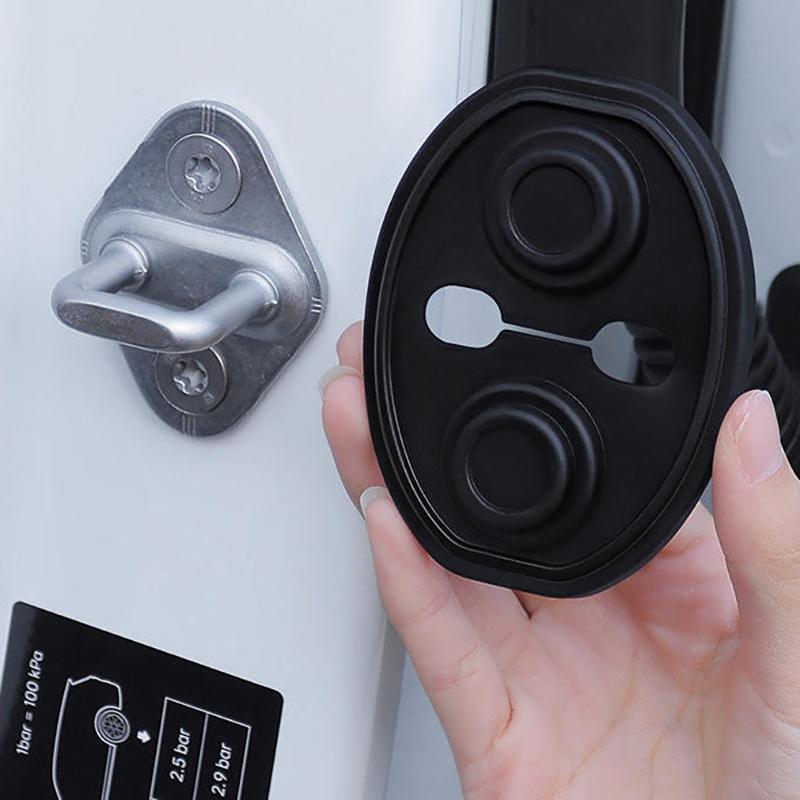 1/4Pcs Car Door Closing Shockproof Silicone Cushion Mute Shock Absorber Protective Covers Car Door Latch Accessories
