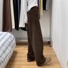 Women's Plus Size Brown Fleece-Lined Pants: Curved, Slimming, Straight, and Wide-Leg Options for Pear-Shaped Figures