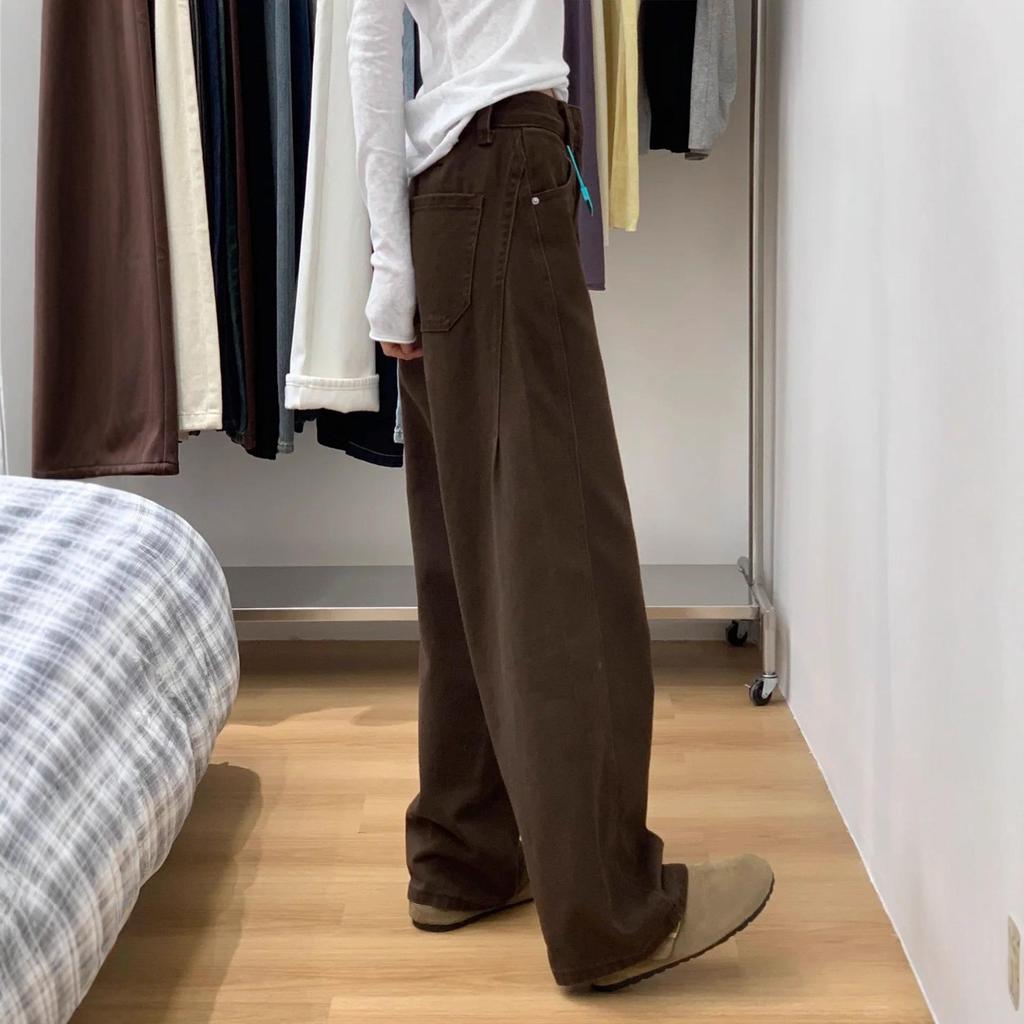 Women's Plus Size Brown Fleece-Lined Pants: Curved, Slimming, Straight, and Wide-Leg Options for Pear-Shaped Figures
