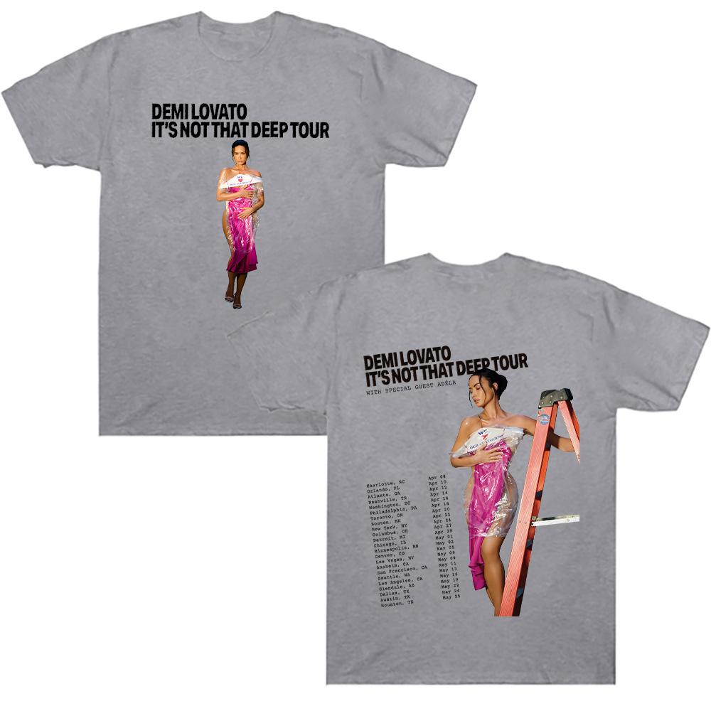 Demi Lovato It's Not That Deep Collection Tour Trička Unisex Bavlněné Tričko Vysoká Kvalita Měkké Pohodlné Tričko Perfektní Šik Oblečení