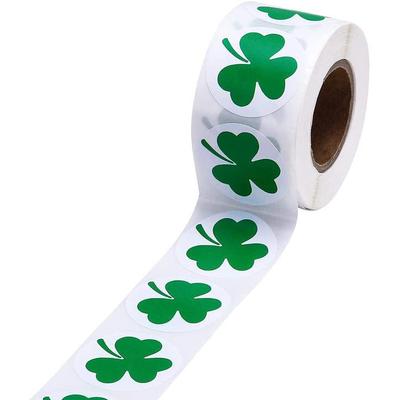 St. Patrick"s Day Stickers Shamrock Roll Stickers Self Adhesive Label Craft Decoration Shamrock