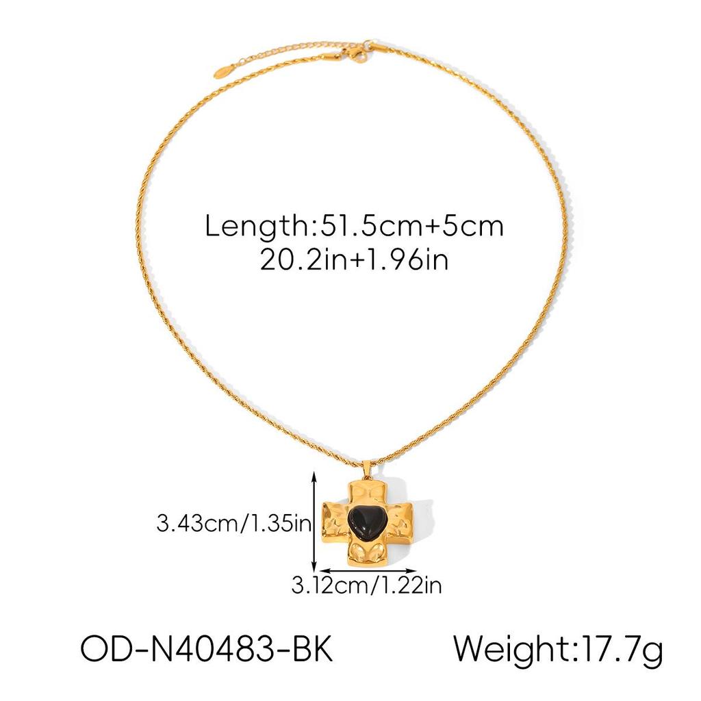 Heiß verkaufende französische Edelstahl-Kreuzkette mit Zirkon- und Perlenanhänger