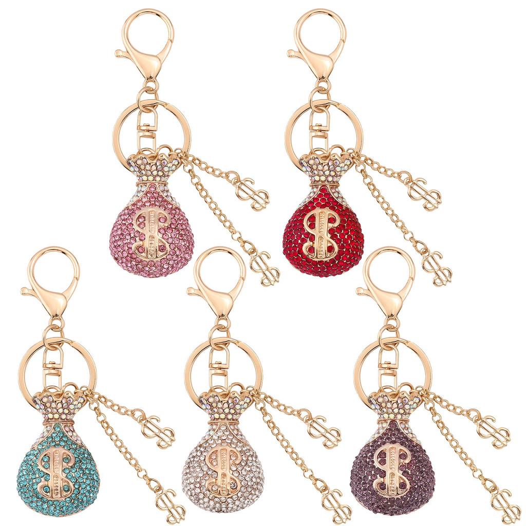 Vintage Style Metal Keychain With Gold Coin Wallet For Women And Giftgiving