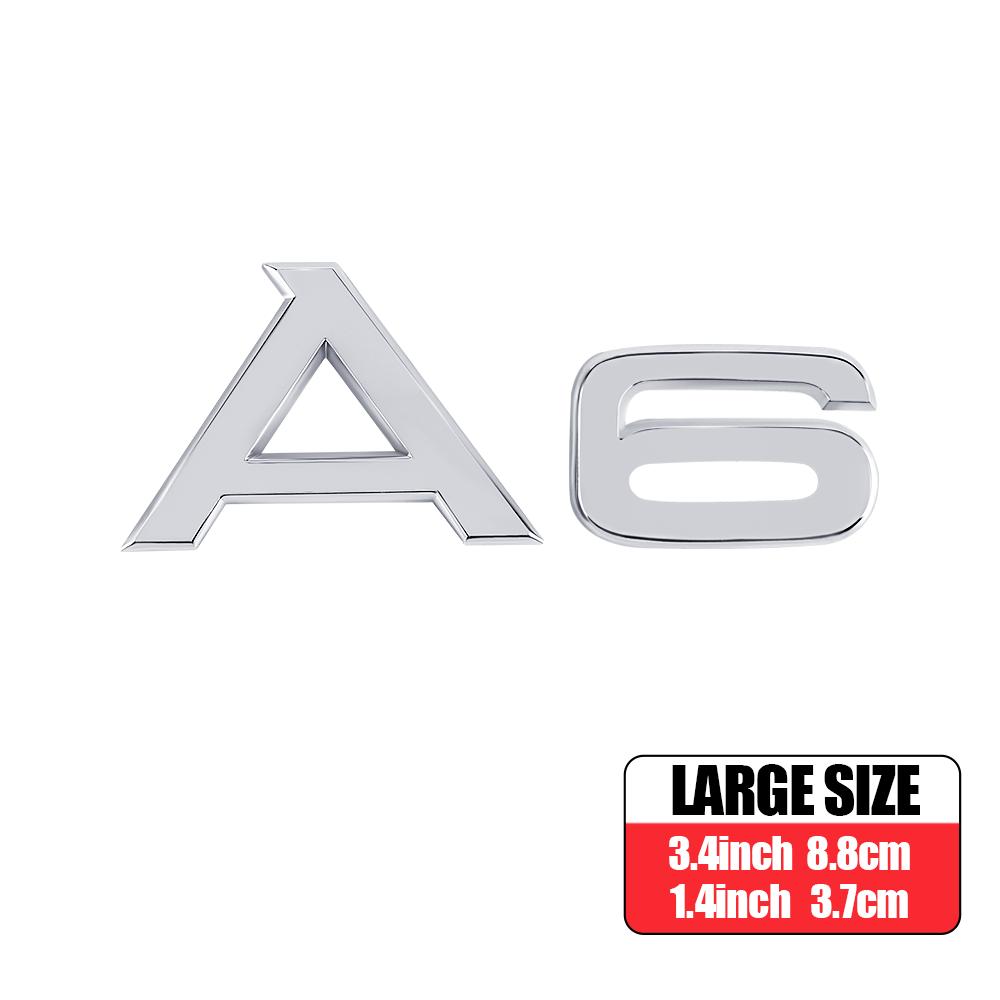 3D ABS Letters Emblem for Audi A3 A4 A5 A6 A7 A8 Q2 Q3 Q5 Q7 A4L A6L A8L Car Rear Trunk Badge Tail Logo Decoration Sticker Decal