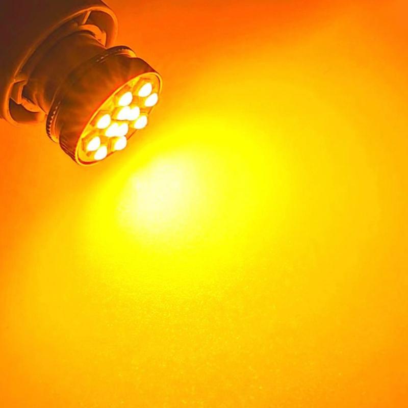 Orange LED 12SMD BAY15D 1156 P21W DRL Turn Signal Parking Light Bulbs For Truck Car P21W BAY15D 1156 1157 7440 3157 T20