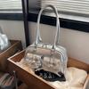 Korean Style Ribbons Bowling Bag Bowknot Silver Single Shoulder Bag  Unisex