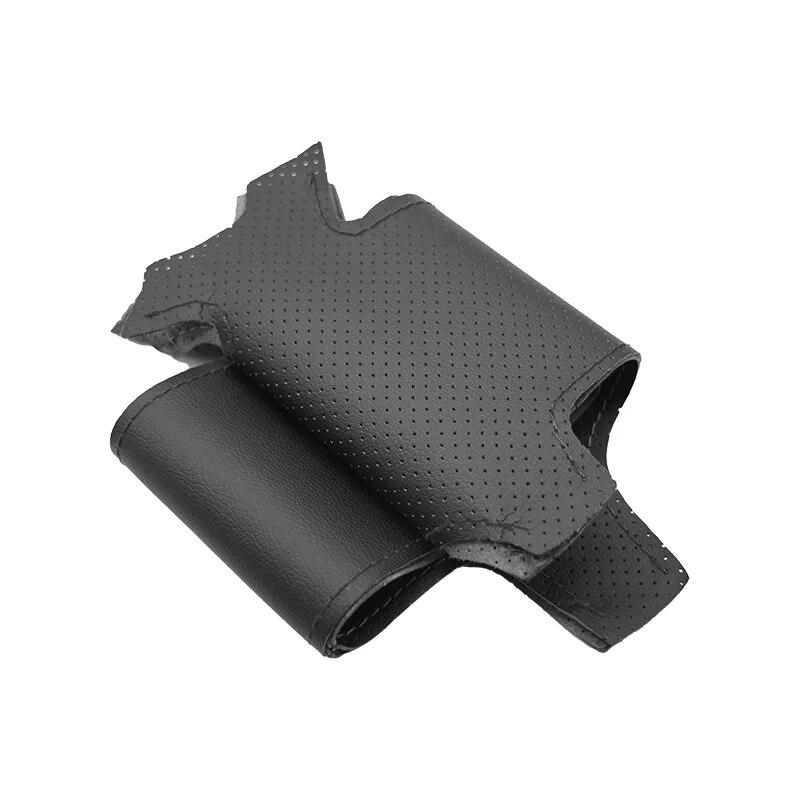 Black Perforated Leather Car Steering Wheel Cover Trim For Skoda Octavia Superb Yeti 2009-2013 Fabia Roomster Citigo 2011 2012