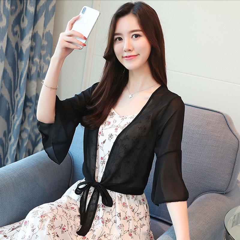 Women's Chiffon Sun Protection Cardigan & Camisole Set - Light Summer Outerwear Shawl