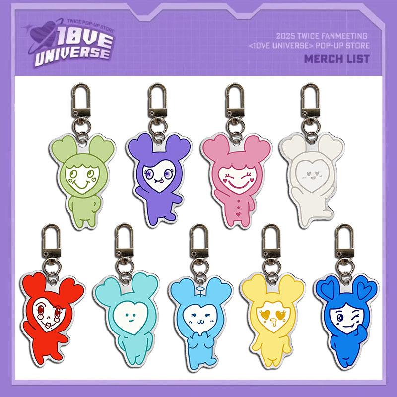 TWICE LOVELYS 10VE Universe Fanmeeting Pop-Up Store Acrylic Keychain Cartoon Bag Charm Keyring Kpop Merch Gift for ONCE