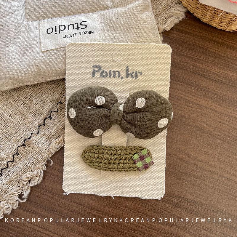 Korean Style Floral Fabric Hair Clip - Autumn/Winter