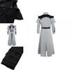 Retro Long Woolen Coat With Split Design For Stage Plays And Fashion Shoots