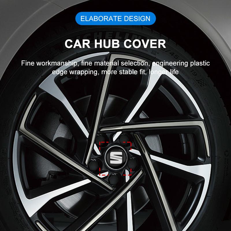 4Pcs 60MM Car Wheel Center Hub Cap Car Accessories For SEAT Leon FR Altea Ibiza Cordoba Alhambra Arona Ateca Exeo