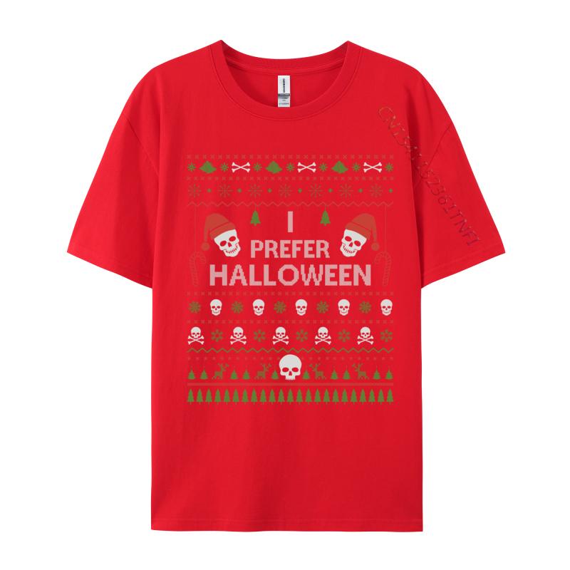 Ich bevorzuge Halloween Weihnachts-Pullover Lustige Hässliche Weihnachts-Feiertags-T-Shirts T-Shirt Hip Hop Modische Oberteile Hemden