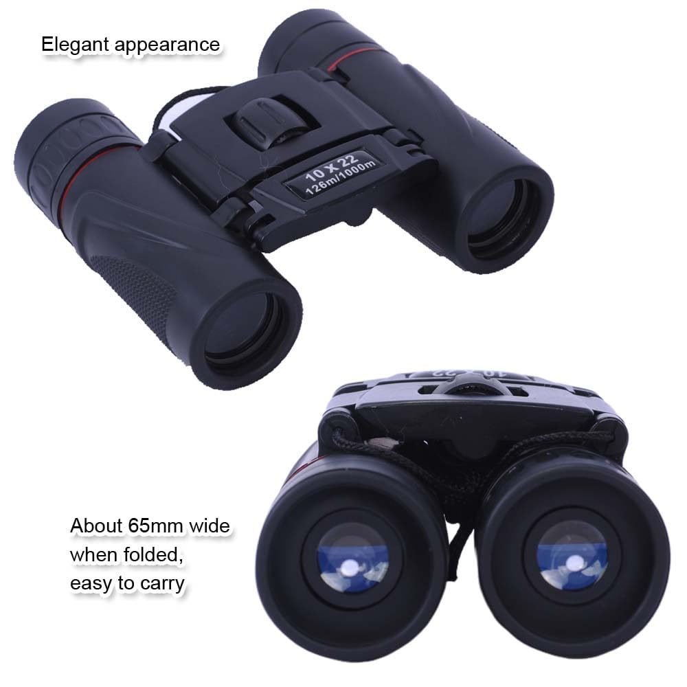 10x22 Compact Suitable for Adults and Large Eyepiece Wide Field of Easy Long Viewing Range of 10x Ideal for Bird Outdoor Travel and Pocket-Sized