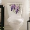 Elegant Purple Vine with Leaves and Flowers Toilet and Wall Sticker Set Waterproof Self-Adhesive Removable Decal for Bathroom WC Home Decor