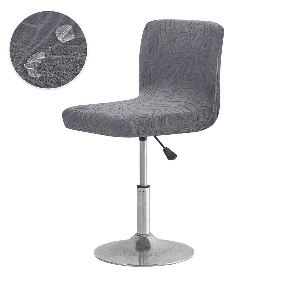 Short Back Jacquard Bar Chair Cover Stretch Elastic Velvet Bar Stool Seat Covers Solid Color Slipcover Dust Cover Banquet Dining