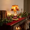 Premium Resin Christmas Resin Craft Light Hand-Painted Details Warm Soft LED Santa Reindeer Table Lamp Warm Light