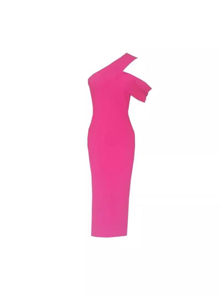 Women's One-Shoulder Slit Dress - Sexy Summer Nightclub Outfit