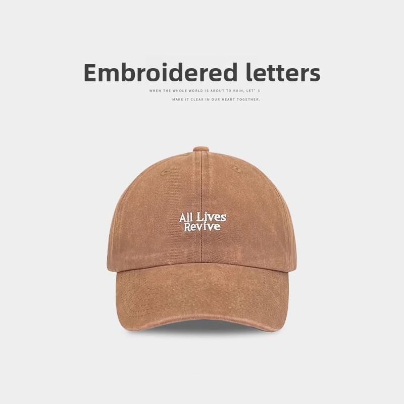 Baseball Cap Retro With Embroidered Letters And Solid Color For Use Outdoor