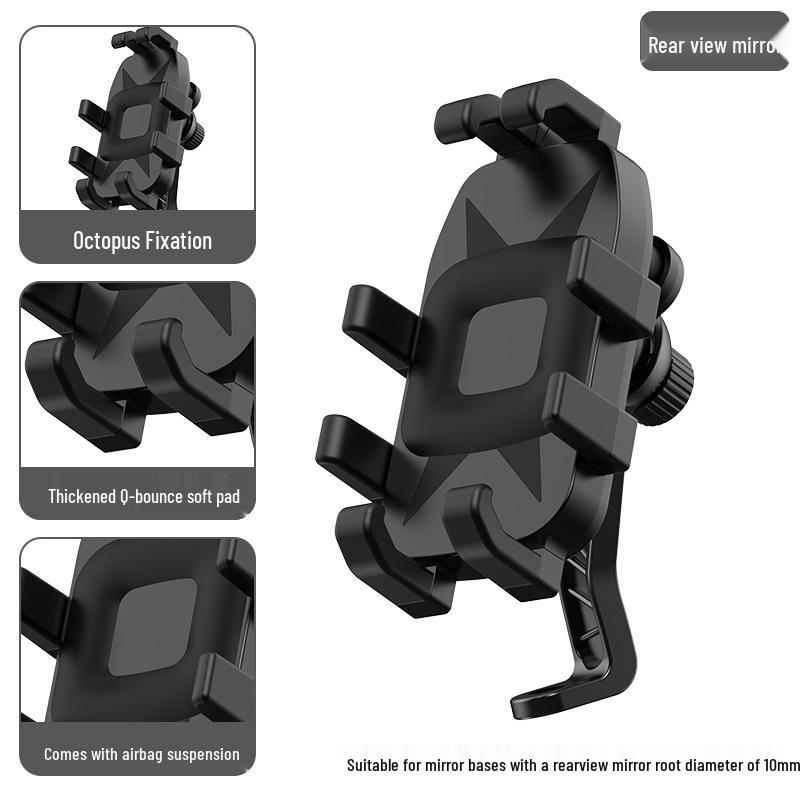 Electric Vehicle, Motorcycle & Bicycle Shock-Absorbing Phone Holder for Takeaways