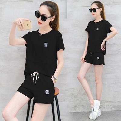 Women's Korean Style Summer Two-Piece Set: Loose Short Sleeve T-shirt & Shorts Casual Sportswear