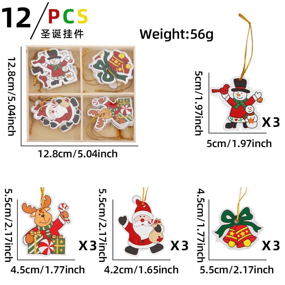 Adorable Wooden Christmas Ornaments Set Featuring Santa And Reindeer In Charming Designs