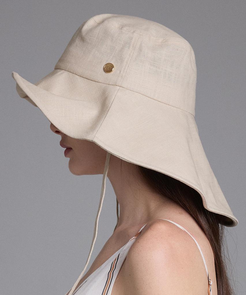 Hwaiteusaenjeu Linen Asymmetrical Floppy Hat Rosla (4 Colors)
