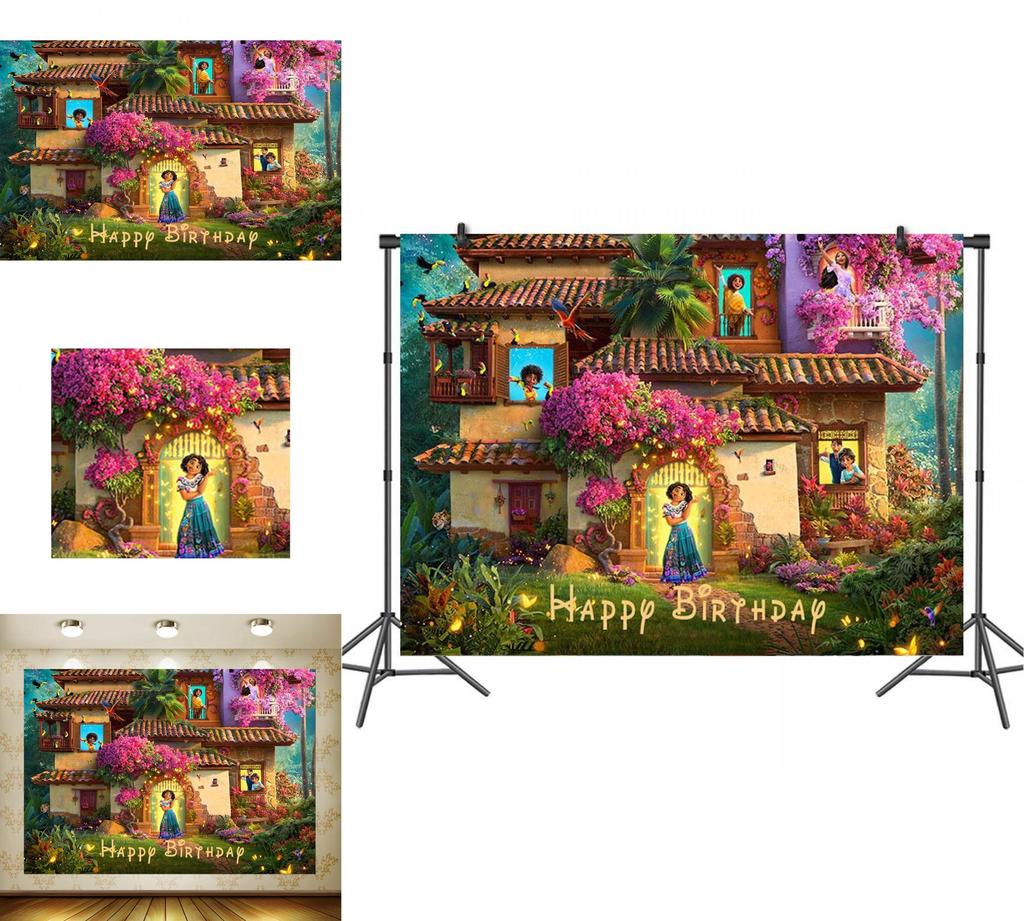 Enchanting Disney Encanto Mirabel Birthday Party Photo Backdrop Banner