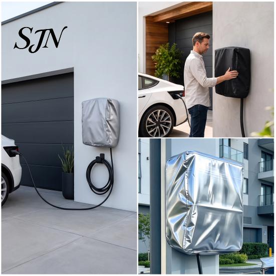 Heavy Duty Dustproof Protective Cover Car Charging Station Dust Cover, Universal Waterproof Oxford Cloth Outdoor Pile Shield Shield, Drawstring Design