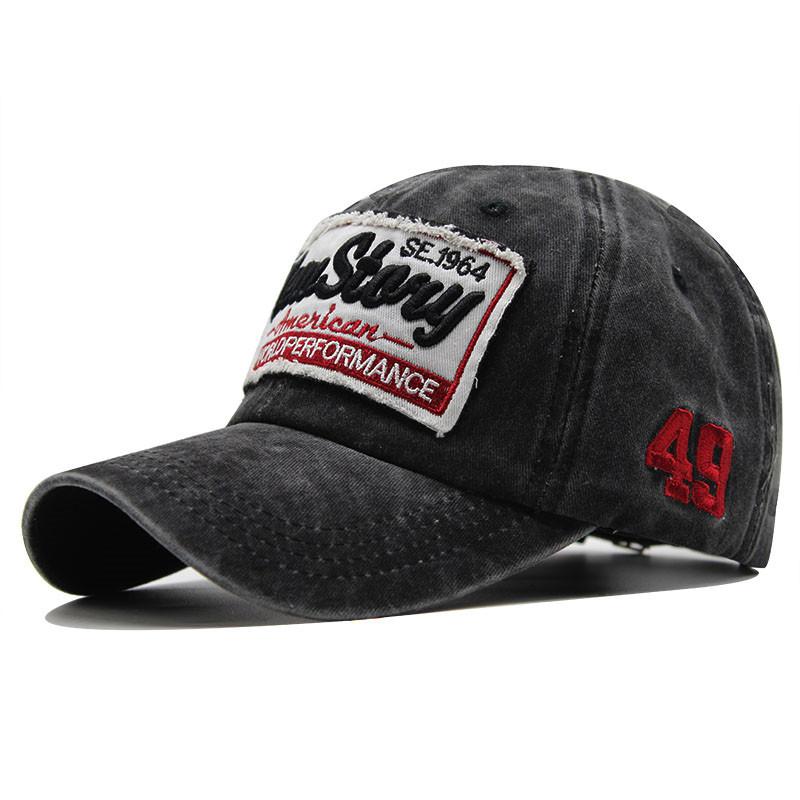 

Retro Washed Baseball Cap Color Matching Curved Brim Cap Summer Couple Casual Versatile Hip Hop Hat Men And Women Adjustable чорний