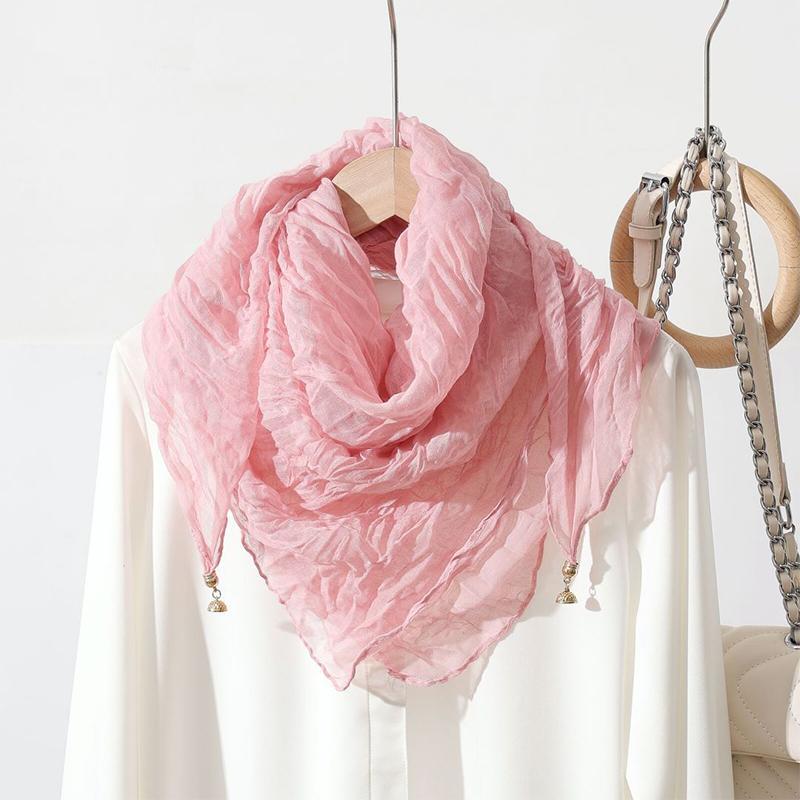 Women Scarf for Women Fashion Square Scarf Bohemian With Magnetic Buckle Casual Long Pleated Outings