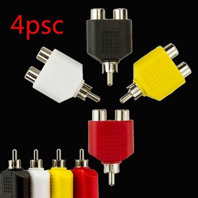 4x RCA Y Ayırıcı AV Ses Video Fişi Dönüştürücü 1-Erkek 2-Dişi Kablo Adaptörü