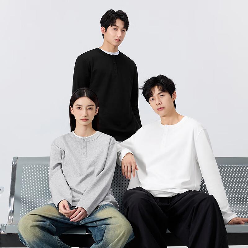 MINISO Men's Antibacterial Henley Long Sleeve T-Shirt