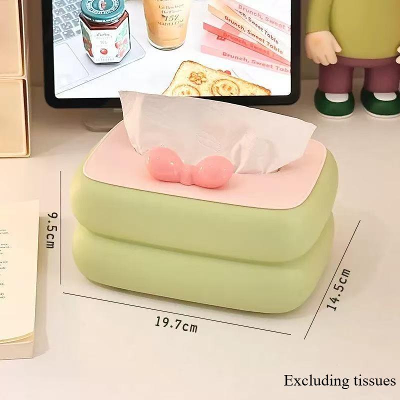Tissue Box Dopamine Contrasting Color Living Room Coffee Table High-end Feeling Napkins Paper Box Creative Home Bedroom Desktop