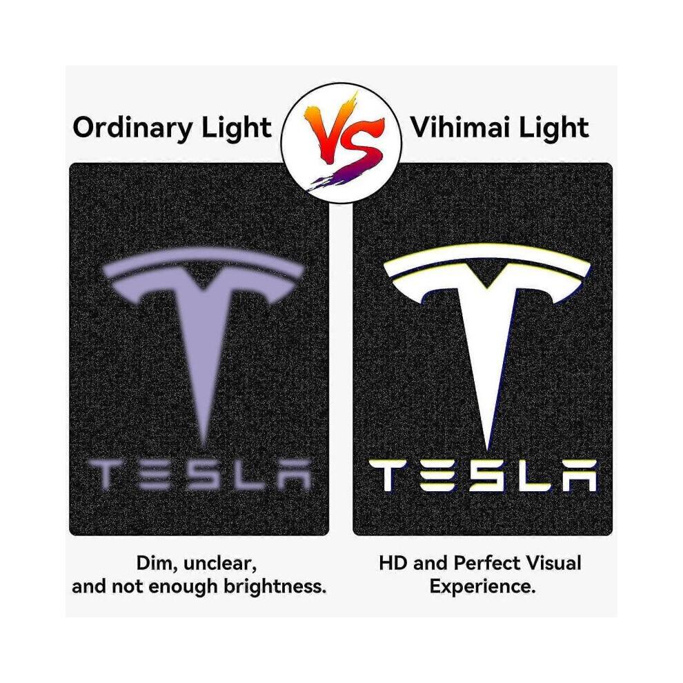 Türlogo Projektorlicht Willkommenslicht Trittlicht für Tesla Model 3 Model Y Model S Model X Autotürlicht Tesla Licht Tesla Zubehör, 4 Stück/Packung
