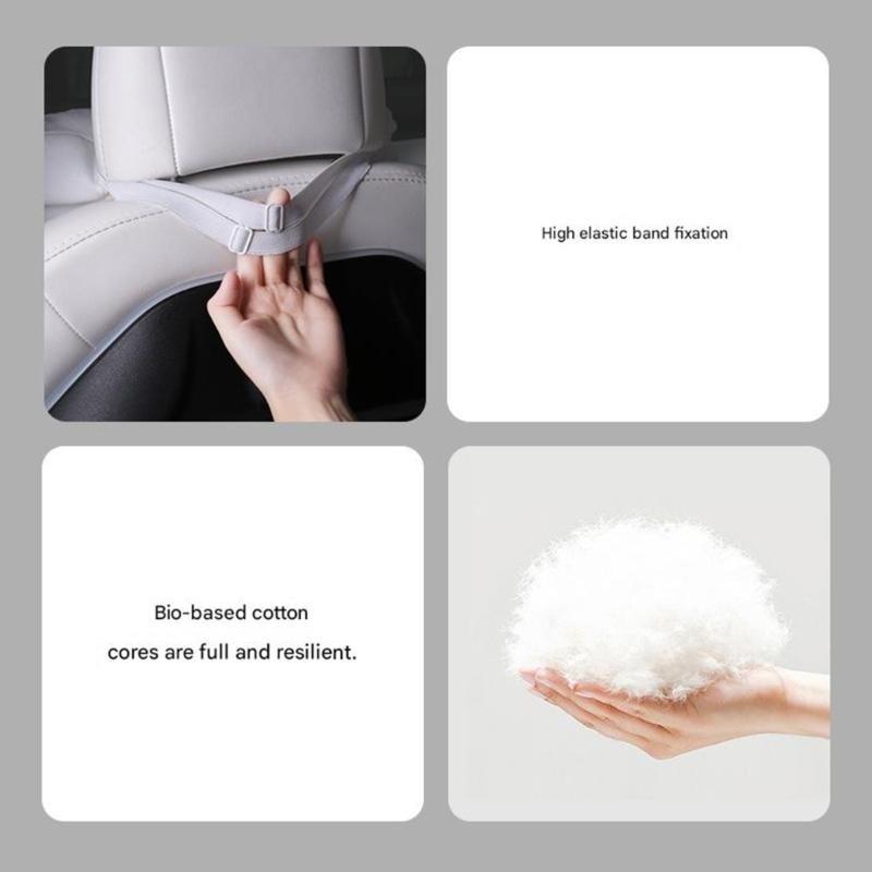 Headrest / Lumbar Cushion For 3 Y Car Interior Cushion Support Make Of Polyester Fabric White/Black