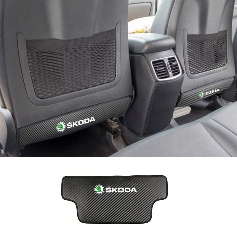 rkwcr1 1PCS Car Anti-dirty Pad Seat Back Protective Mat Anti Kick Pad For Skoda Octavia Superb Rapid Kodiaq Karoq Fabia Kamiq Enyaq