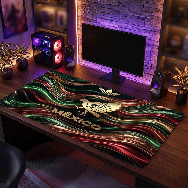 Mexico footbal Crest Mouse Pad, Extended Non Slip Rubber Desk Mat for Gaming Office Laptop Fan Gift
