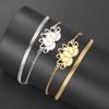 Bracelet Fleur de Lotus Dawapara Charme Lotus Bonne Fortune Bracelet Femme Cadeaux Amoureux Méditation Yoga Bijoux Couple Acier Inoxydable
