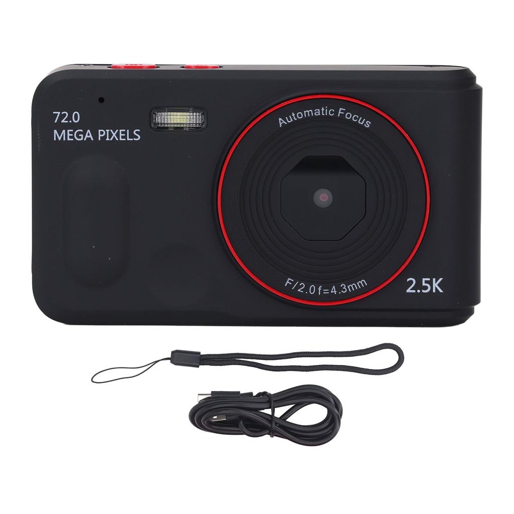 Digital Camera 72MP 2.5K 16x Zoom Auto Focus Anti Shake 2.4 Inch Screen Portable Compact Camera for 