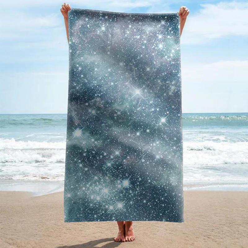

Starry Sky Bath Towels Mysterious Universe Galaxy Beach Towel Bathroom Sport Towel Microfiber Shower Quick Dry Swimming Cover W40*H60(CM)