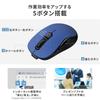 Sanwa Direct Wireless Bluetooth 5 Black Mouse, Compact, Buttons, Silent, Rechargeable, Ambidextrous, (400-MABS225BK)