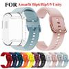 Silicone Bracele with TPU Protector Case Cover For Amazfit Bip 6 Bip5 5 Unity Wristband Bumper