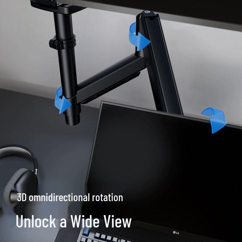 Pneumatic Monitor Stand with Rotating Arm and Adjustable Height