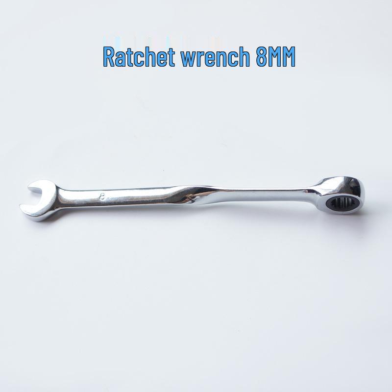 X Pattern Quick Ratchet Wrench: Labor-Saving, Angled Handle, Double-Head Design with Flower Head and Open-End Features