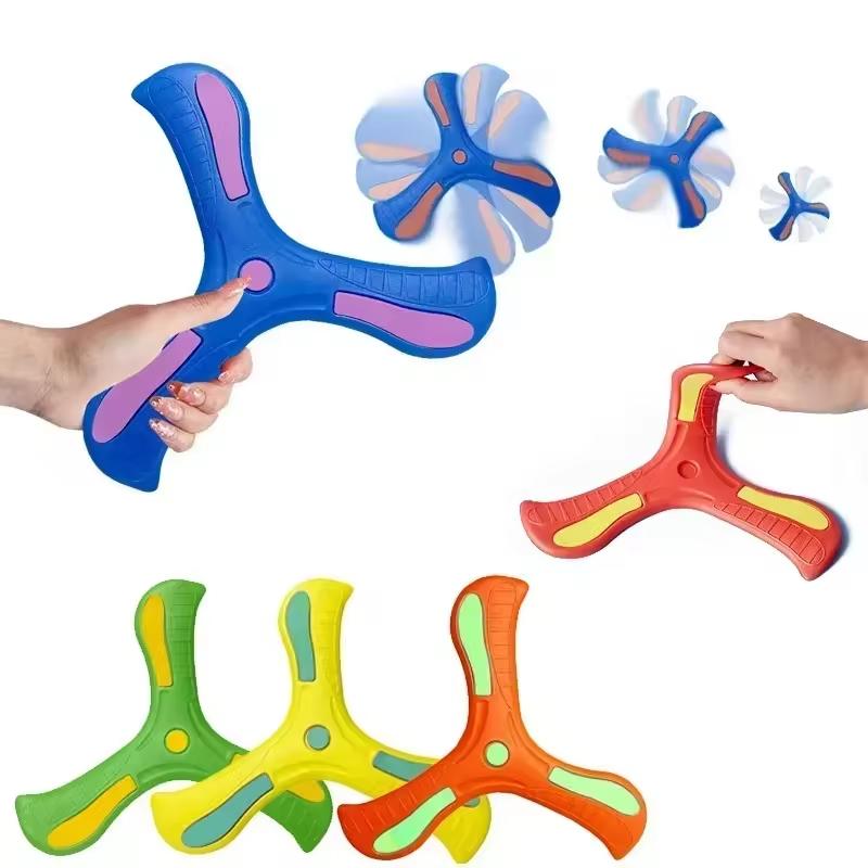 

Children Soft Three-Leaf Cross Boomerang Outdoor Toy Flying Disc Adult-Kids Interactive Sports Toy For Puzzle Decompression Gift (As shown-31624)-